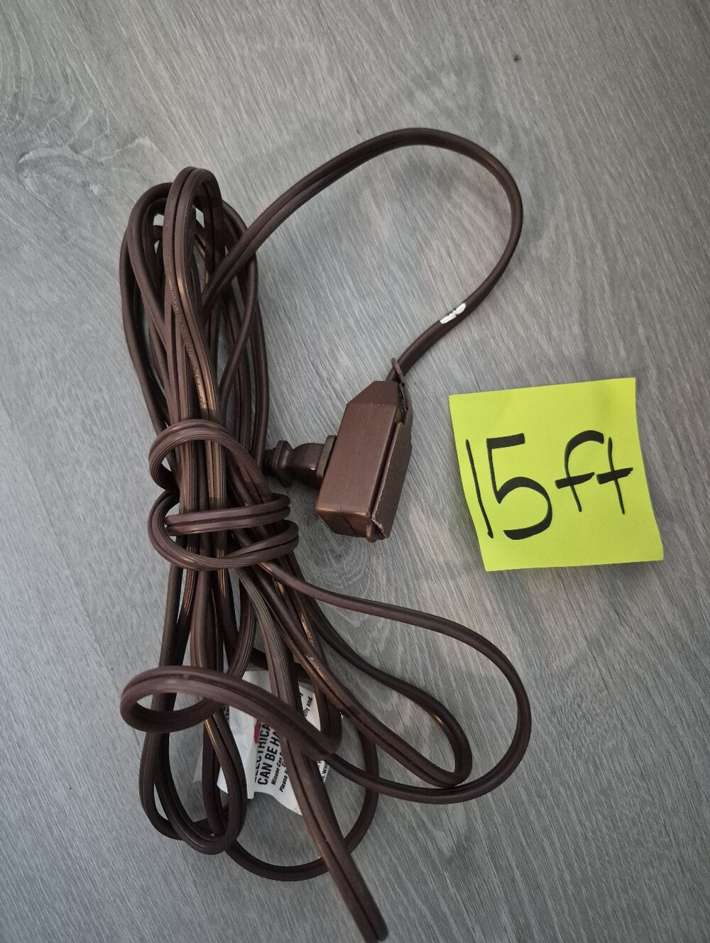 Brown extension cord 15 ft